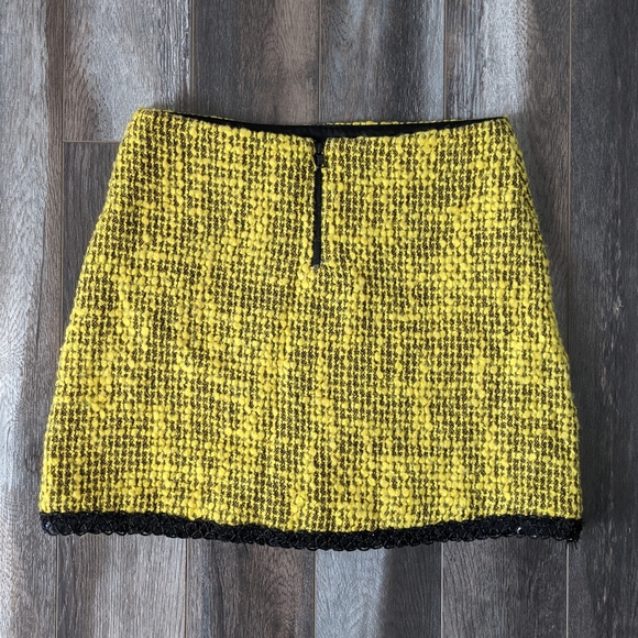 Alice + Olivia Sunshine Yellow Wool Mini Skirt - Picture 2 of 7